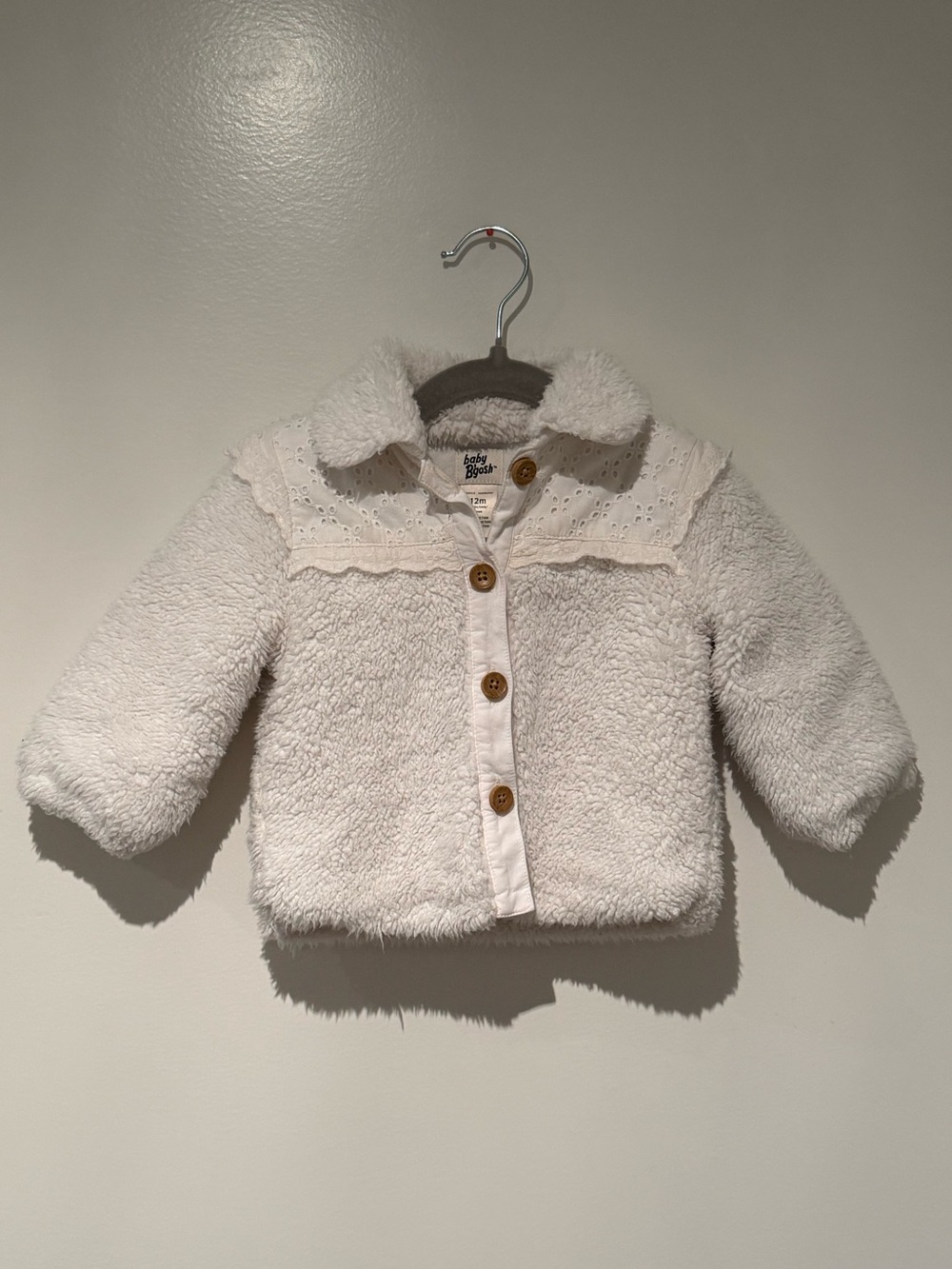 OshKosh B'gosh Sherpa Fleece Button-Up Jacket – Size 12 Months